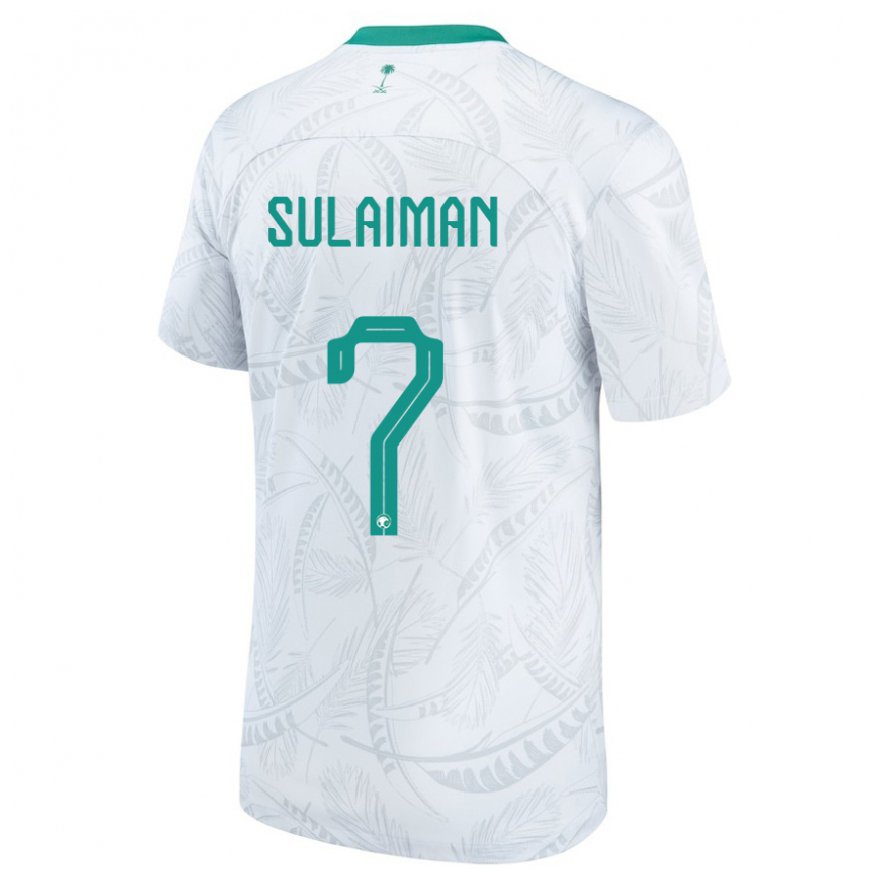 Kandiny Bambino Maglia Arabia Saudita Mohammed Sulaiman #7 Bianco Kit Gara Home 22-24 Maglietta