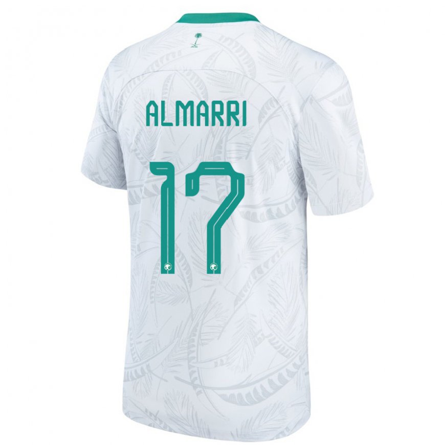 Kandiny Bambino Maglia Arabia Saudita Mohammed Almarri #17 Bianco Kit Gara Home 22-24 Maglietta