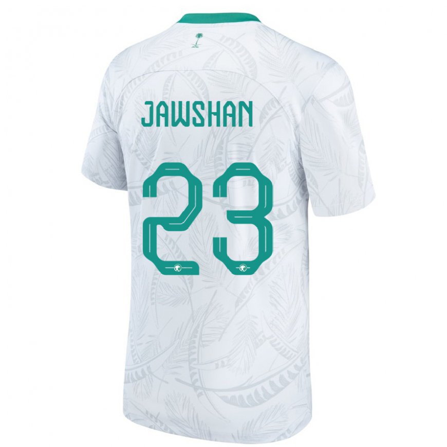 Kandiny Kinder Saudi-arabische Yazeed Jawshan #23 Weiß Heimtrikot Trikot 22-24 T-shirt Österreich