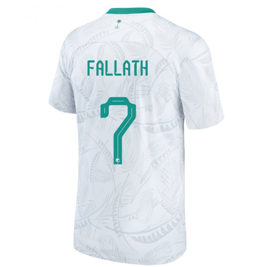 Kandiny Kinderen Saoedi-arabisch Fahad Fallath #7 Wit Thuisshirt Thuistenue 22-24 T-shirt België