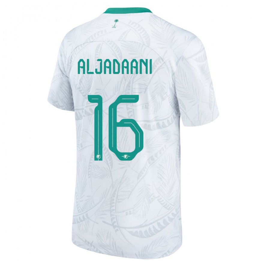 Kandiny Kinder Saudi-arabische Nawaf Aljadaani #16 Weiß Heimtrikot Trikot 22-24 T-shirt Österreich