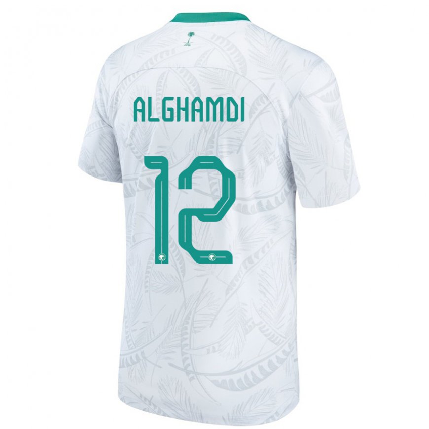 Kandiny Bambino Maglia Arabia Saudita Faisal Alghamdi #12 Bianco Kit Gara Home 22-24 Maglietta