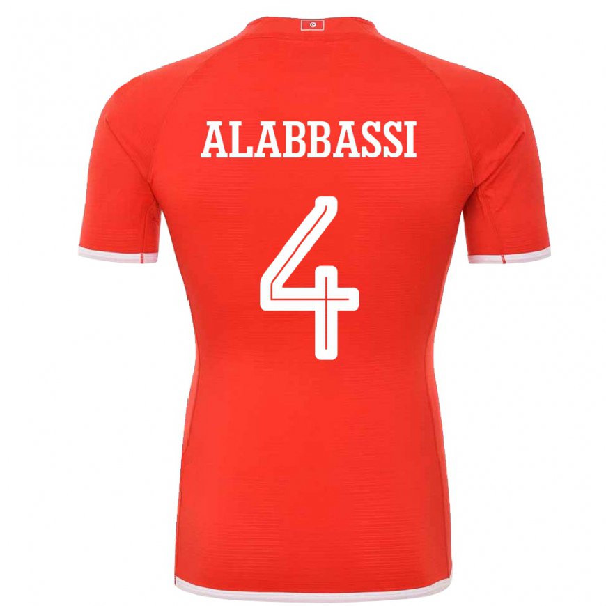 Kandiny Kinderen Tunesisch Chaima Alabbassi #4 Rood Thuisshirt Thuistenue 22-24 T-shirt