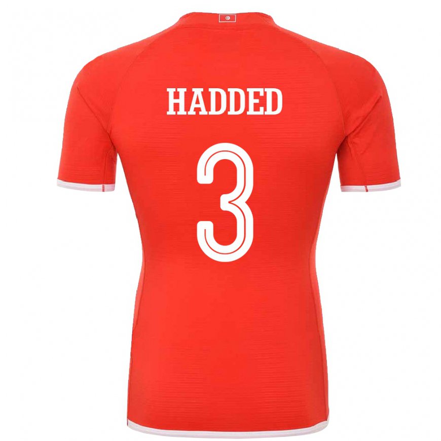 Kandiny Kinderen Tunesisch Rayen Hadded #3 Rood Thuisshirt Thuistenue 22-24 T-shirt