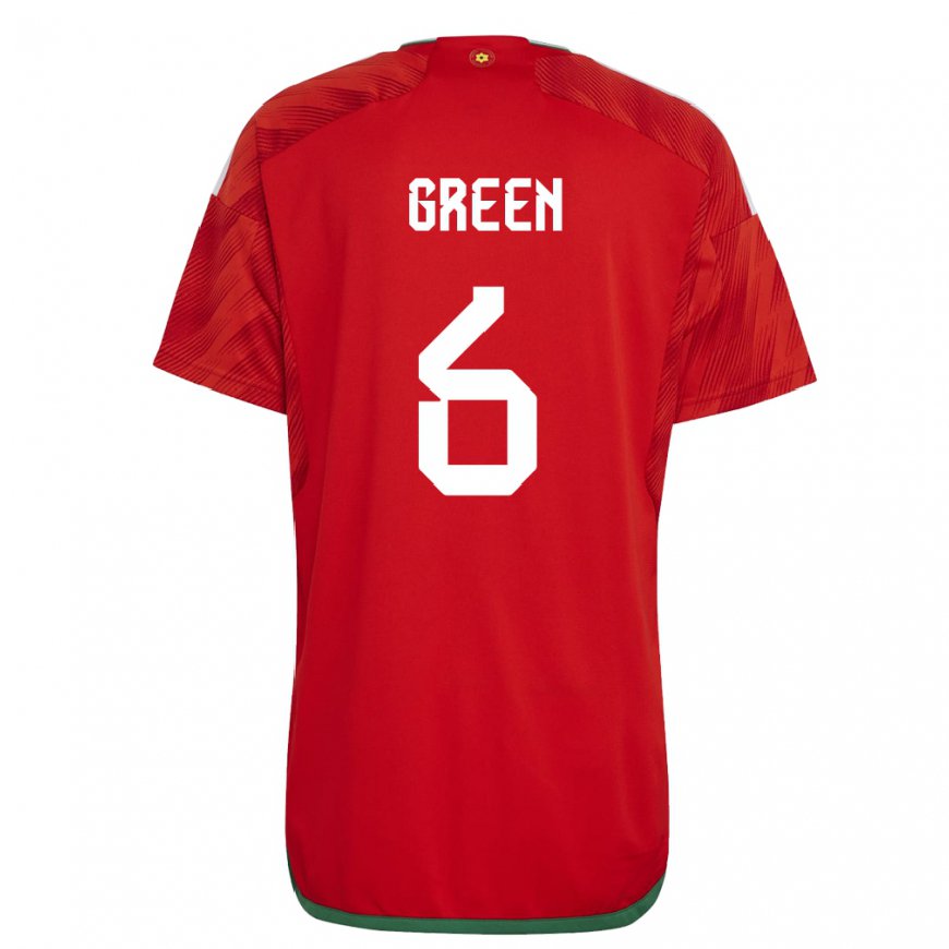 Kandiny Kinderen Welsh Josephine Green #6 Rood Thuisshirt Thuistenue 22-24 T-shirt