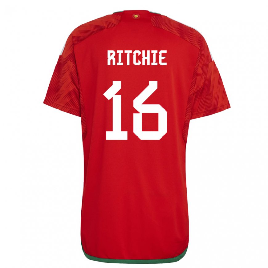 Kandiny Kinder Walisische Amelia Ritchie #16 Rot Heimtrikot Trikot 22-24 T-shirt Österreich