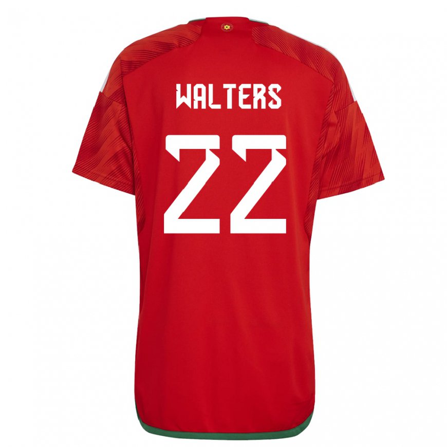 Kandiny Kinderen Welsh Georgia Walters #22 Rood Thuisshirt Thuistenue 22-24 T-shirt