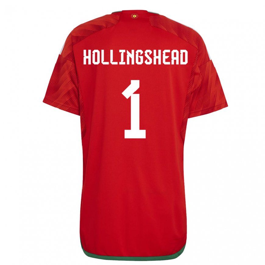 Kandiny Kinderen Welsh Ronnie Hollingshead #1 Rood Thuisshirt Thuistenue 22-24 T-shirt