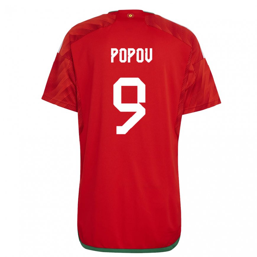 Kandiny Kinderen Welsh Christopher Popov #9 Rood Thuisshirt Thuistenue 22-24 T-shirt België