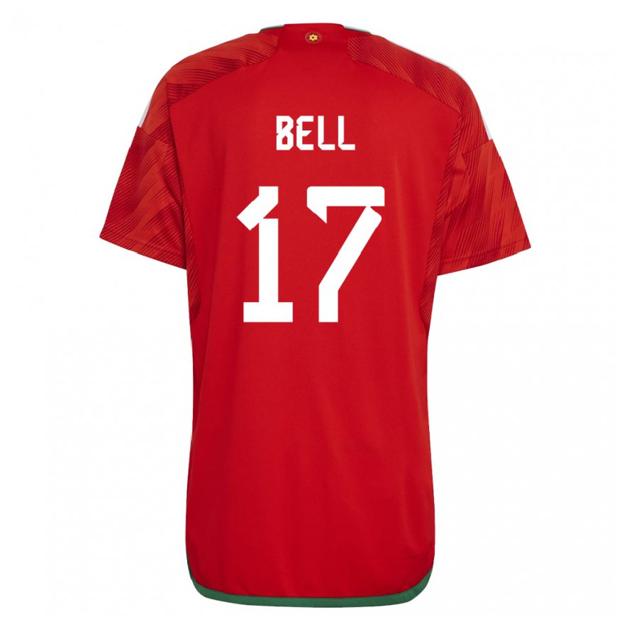 Kandiny Kinderen Welsh Zac Bell #17 Rood Thuisshirt Thuistenue 22-24 T-shirt