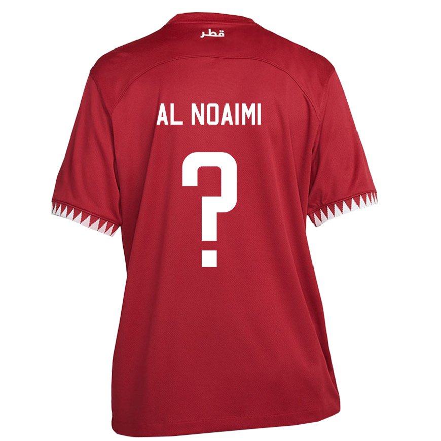 Kandiny Kinderen Qatarees Mohammad Al Noaimi #0 Kastanjebruin Thuisshirt Thuistenue 22-24 T-shirt België