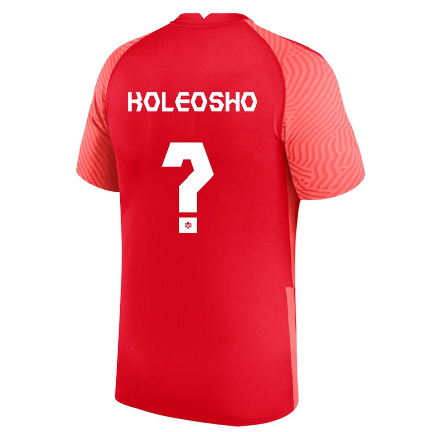 Kandiny Kinder Kanadische Luca Koleosho #0 Rot Heimtrikot Trikot 22-24 T-shirt Österreich