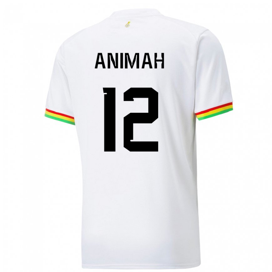 Kandiny Niño Camiseta Ghana Grace Animah #12 Blanco 1ª Equipación 22-24 La Camisa