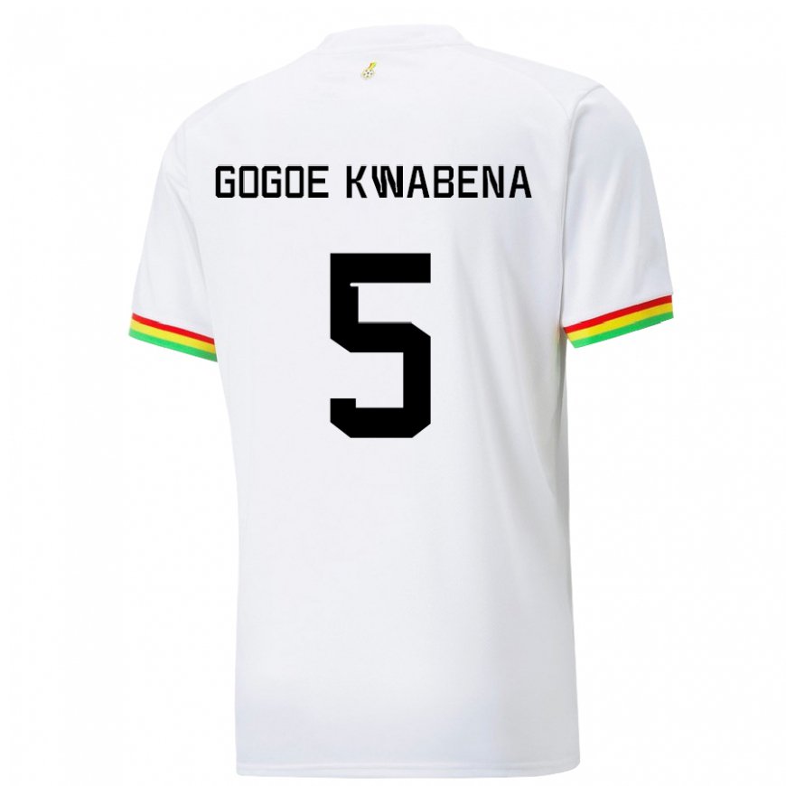 Kandiny Kinderen Ghanees Boahen Gogoe Kwabena #5 Wit Thuisshirt Thuistenue 22-24 T-shirt België