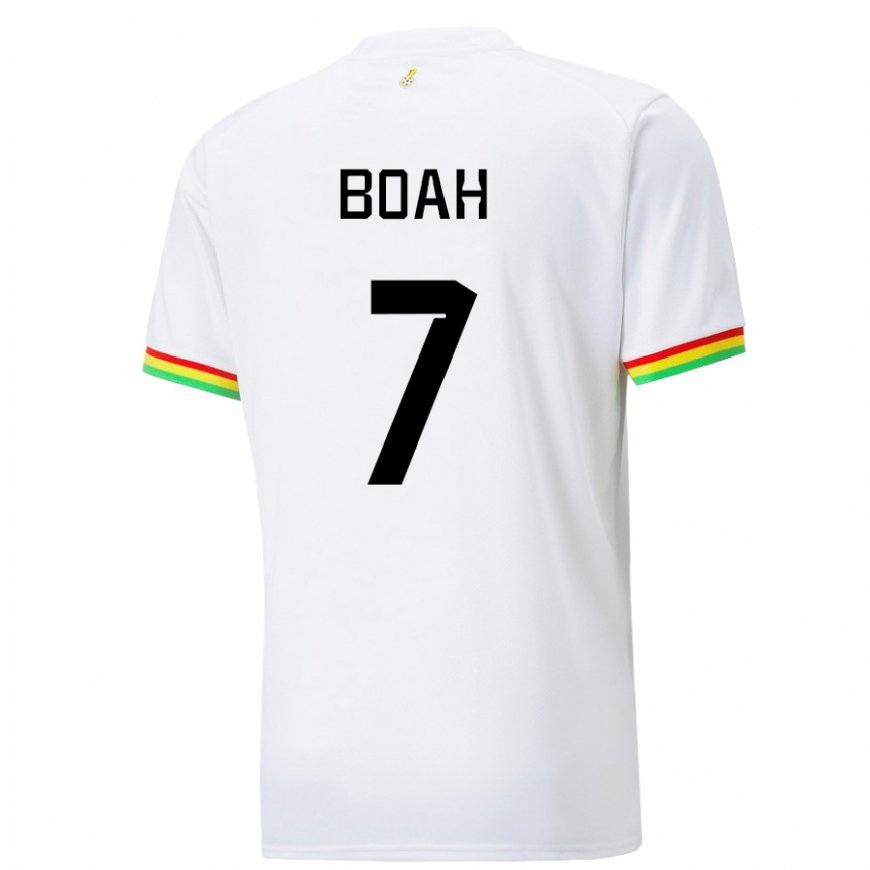 Kandiny Bambino Maglia Ghana Collins Boah #7 Bianco Kit Gara Home 22-24 Maglietta