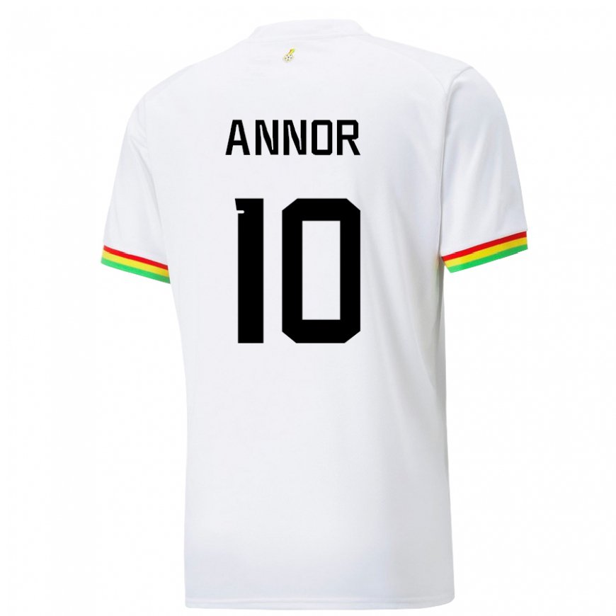 Kandiny Niño Camiseta Ghana Emmanuel Annor #10 Blanco 1ª Equipación 22-24 La Camisa