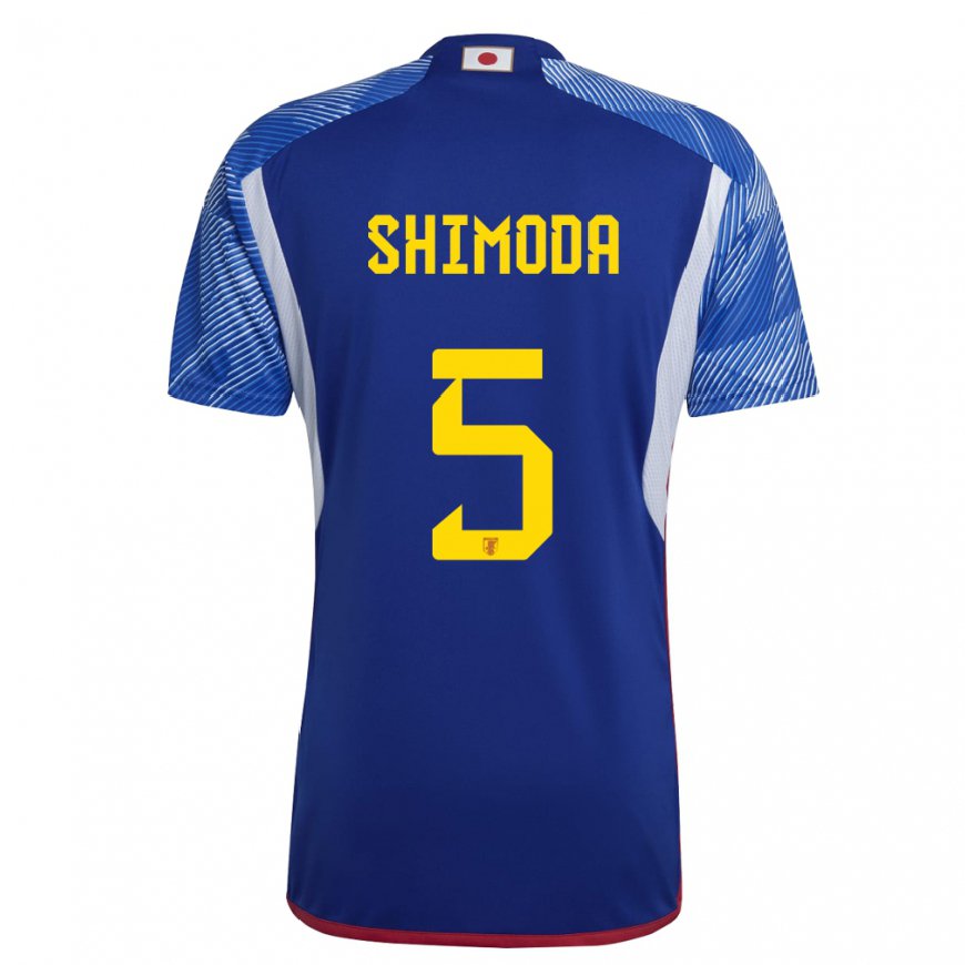 Kandiny Kinderen Japans Yoshihiro Shimoda #5 Koningsblauw Thuisshirt Thuistenue 22-24 T-shirt