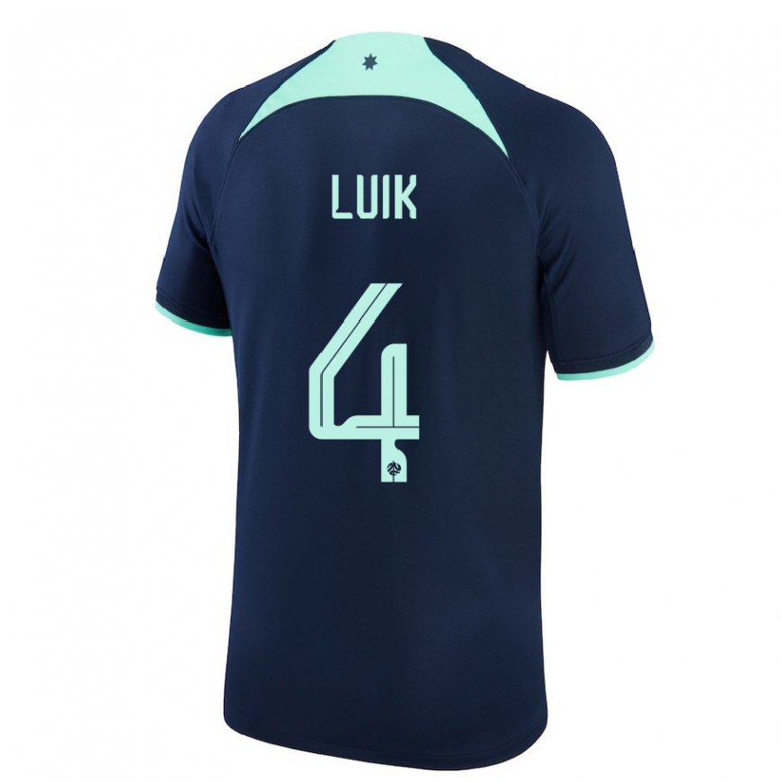 Kandiny Bambino Maglia Australia Aivi Luik #4 Blu Scuro Kit Gara Away 22-24 Maglietta