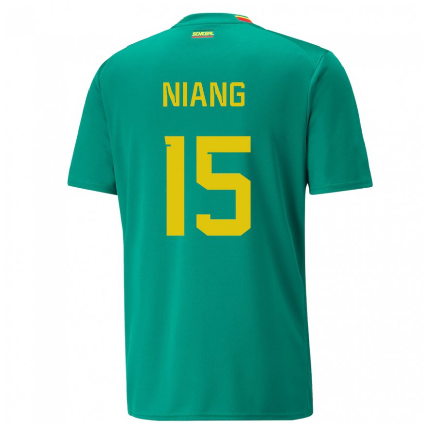 Kandiny Bambino Maglia Senegal Jeanne Niang #15 Verde Kit Gara Away 22-24 Maglietta