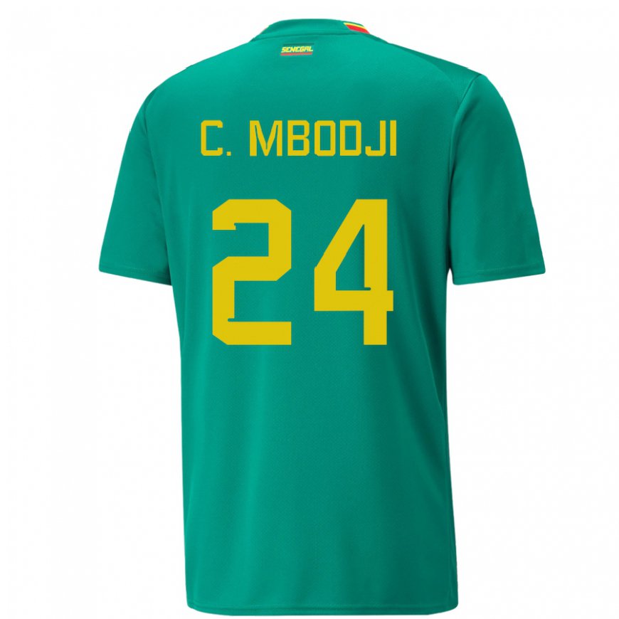 Kandiny Bambino Maglia Senegal Coumba Sylla Mbodji #24 Verde Kit Gara Away 22-24 Maglietta