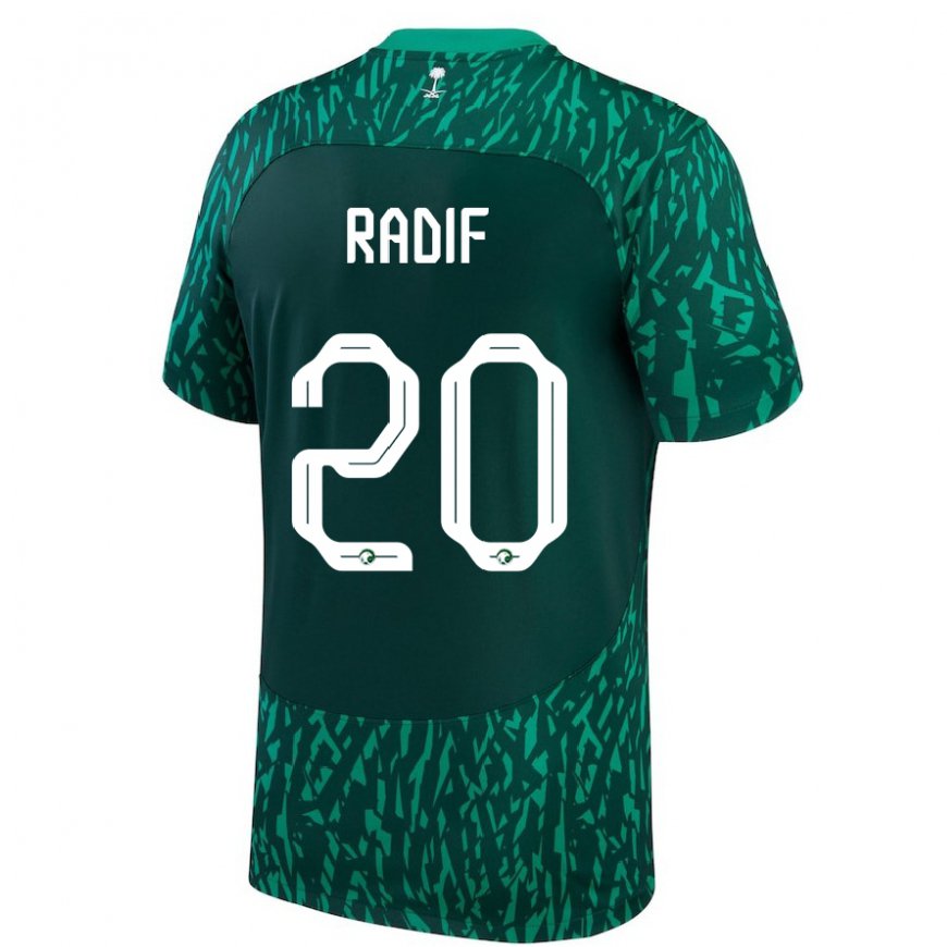 Kandiny Kinderen Saoedi-arabisch Abdullah Radif #20 Donkergroen Uitshirt Uittenue 22-24 T-shirt