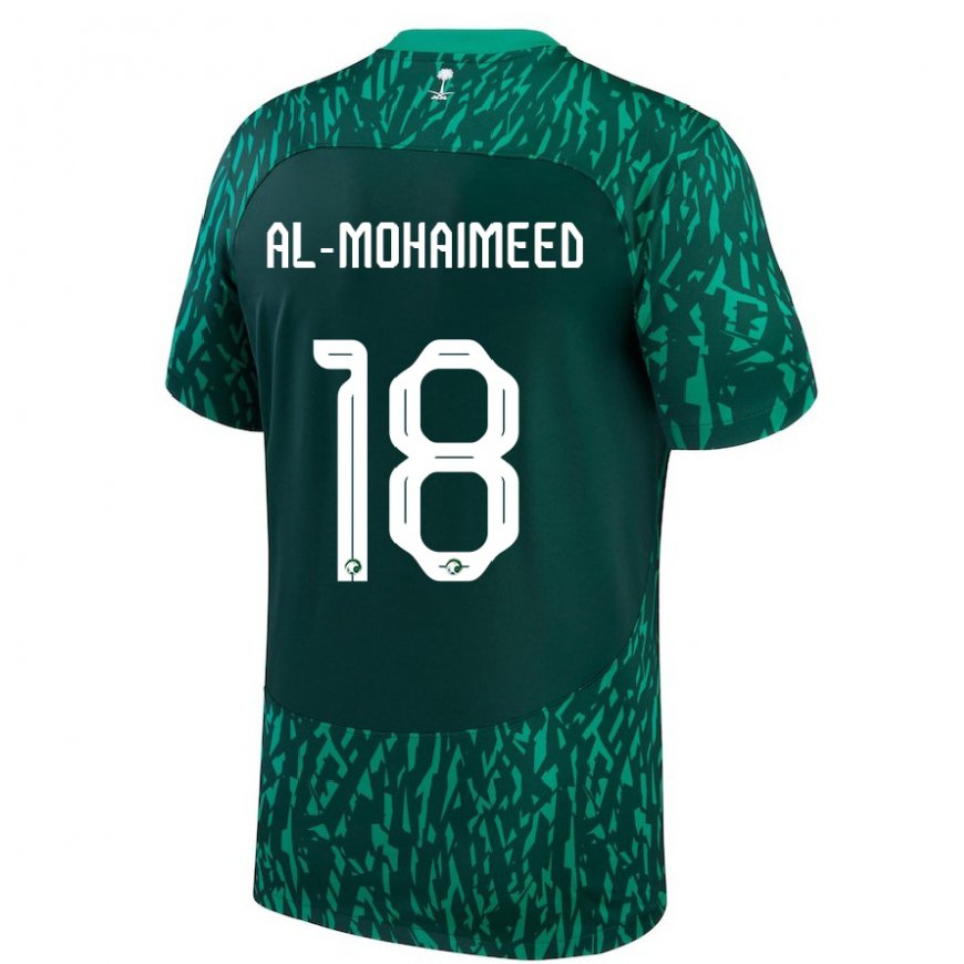 Kandiny Kinderen Saoedi-arabisch Samer Al Mohaimeed #18 Donkergroen Uitshirt Uittenue 22-24 T-shirt