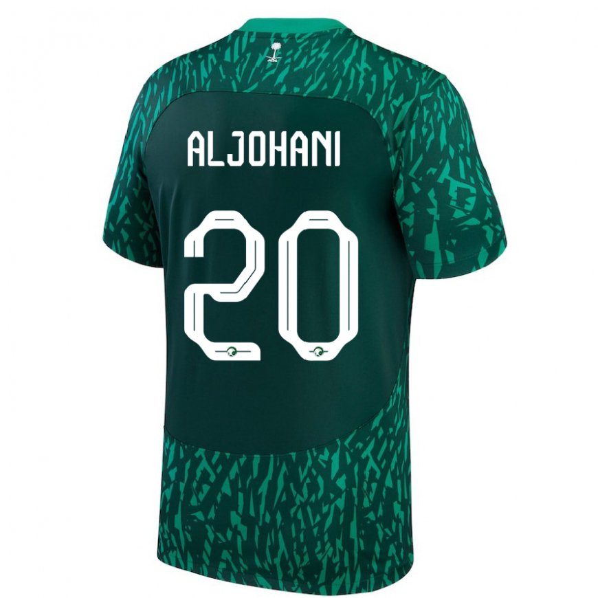 Kandiny Kinderen Saoedi-arabisch Ziyad Aljohani #20 Donkergroen Uitshirt Uittenue 22-24 T-shirt België