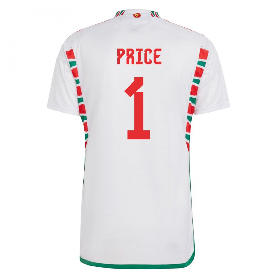 Kandiny Bambino Maglia Galles Jo Price #1 Bianco Kit Gara Away 22-24 Maglietta