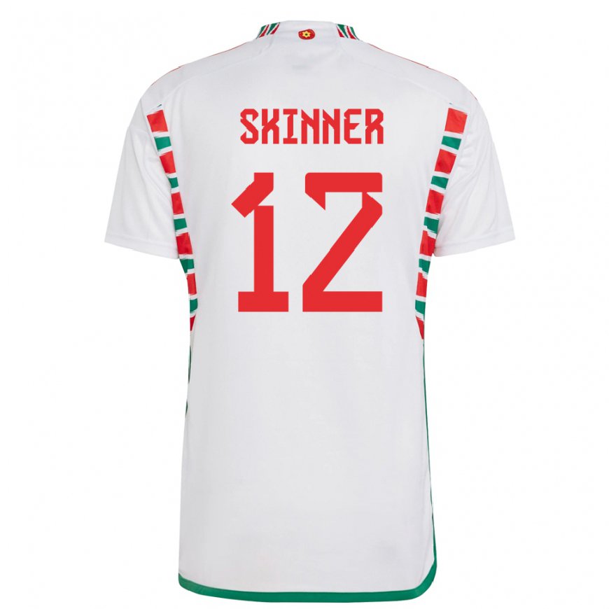 Kandiny Bambino Maglia Galles Claire Skinner #12 Bianco Kit Gara Away 22-24 Maglietta