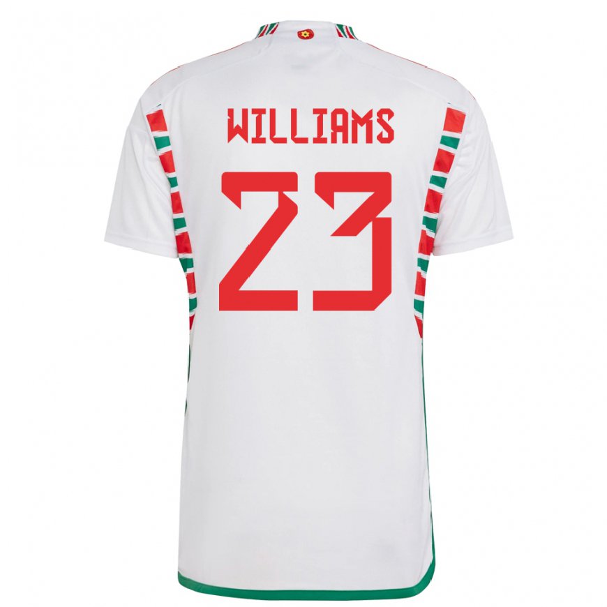 Kandiny Kinderen Welsh Chloe Williams #23 Wit Uitshirt Uittenue 22-24 T-shirt