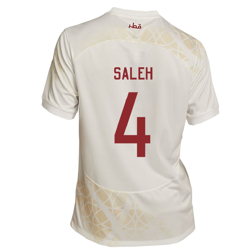 Kandiny Kinderen Qatarees Hagar Saleh #4 Goud Beige Uitshirt Uittenue 22-24 T-shirt België