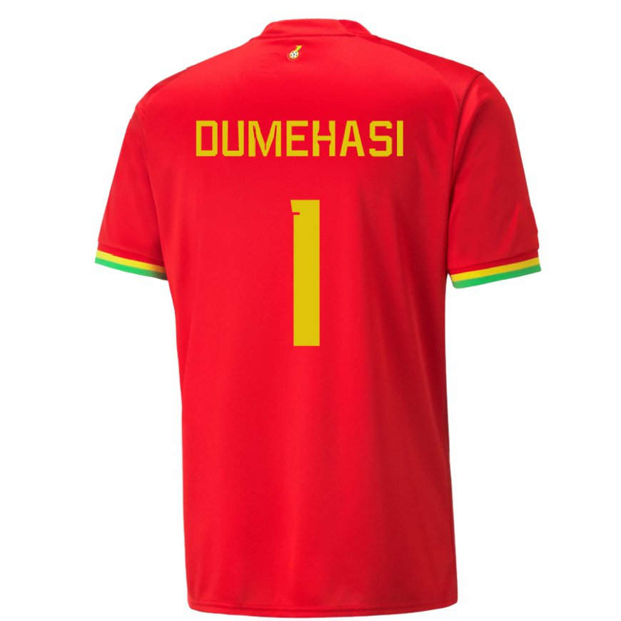 Kandiny Bambino Maglia Ghana Fafali Dumehasi #1 Rosso Kit Gara Away 22-24 Maglietta