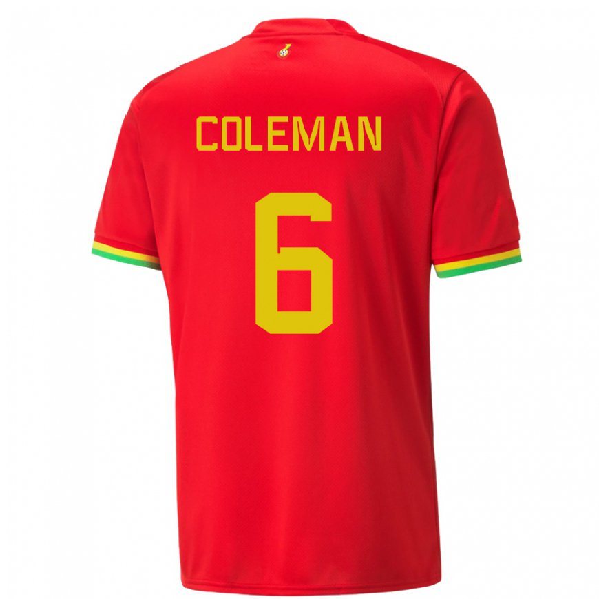 Kandiny Bambino Maglia Ghana Ellen Coleman #6 Rosso Kit Gara Away 22-24 Maglietta