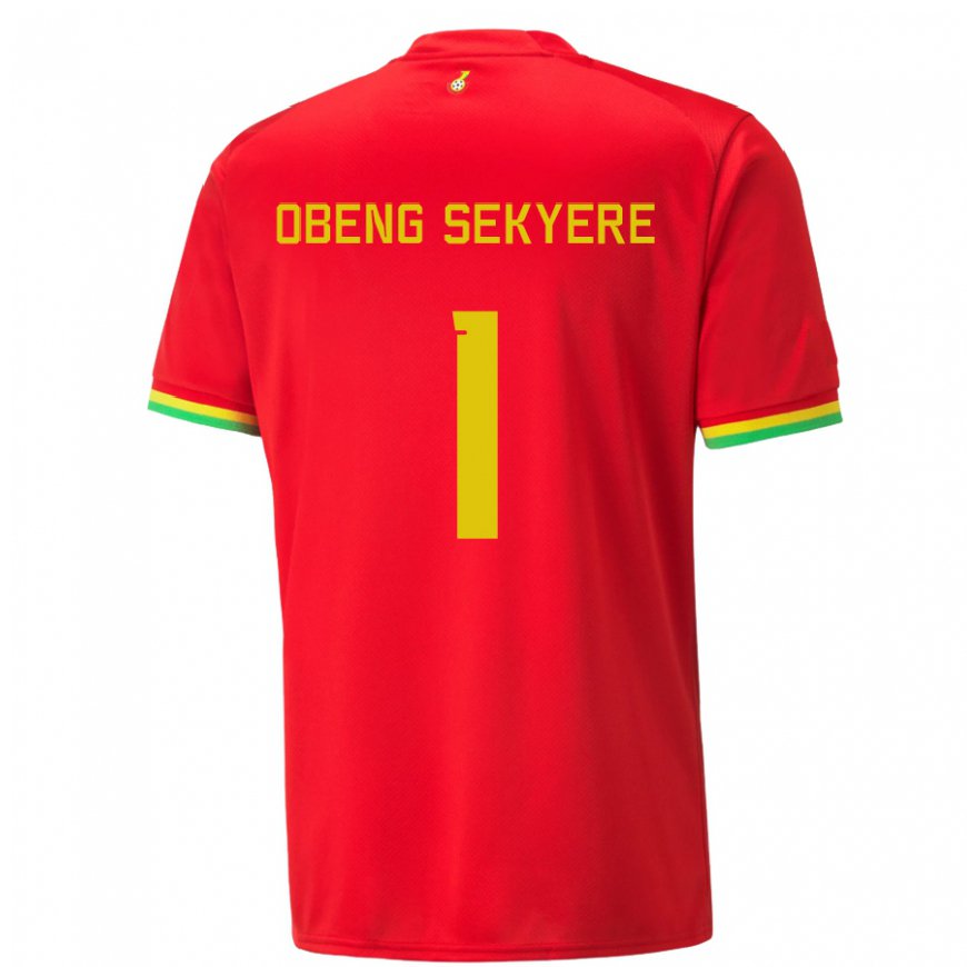 Kandiny Bambino Maglia Ghana Gregory Obeng Sekyere #1 Rosso Kit Gara Away 22-24 Maglietta