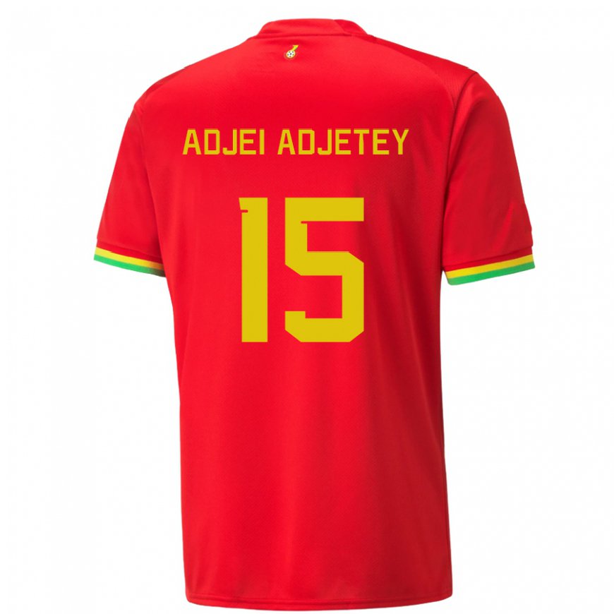 Kandiny Niño Camiseta Ghana Jonas Adjei Adjetey #15 Rojo 2ª Equipación 22-24 La Camisa