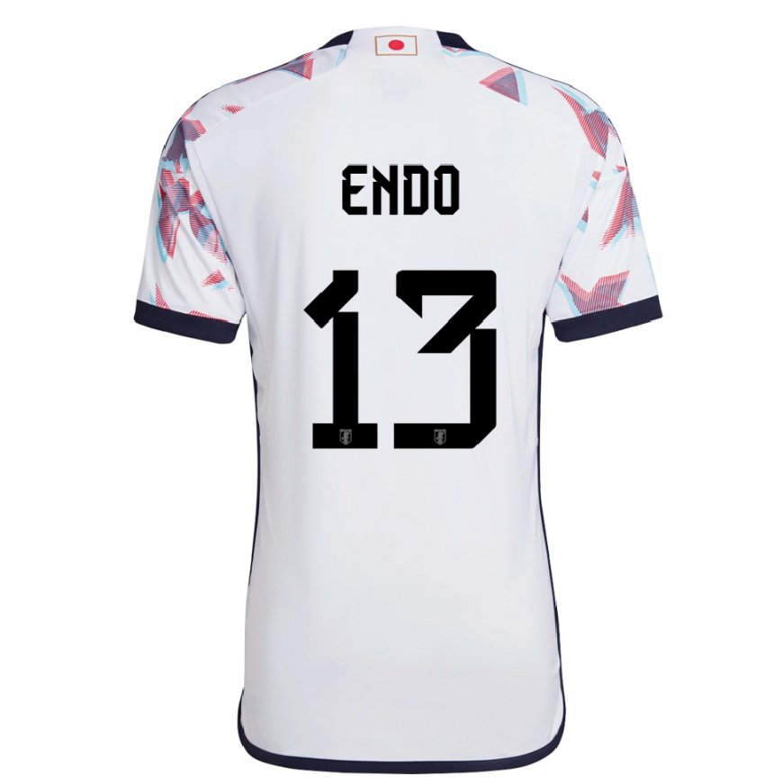 Kandiny Bambino Maglia Giappone Jun Endo #13 Bianco Kit Gara Away 22-24 Maglietta