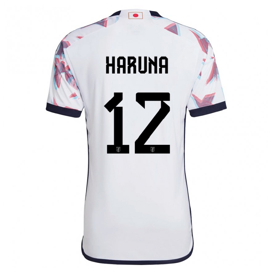 Kandiny Bambino Maglia Giappone Ryusei Haruna #12 Bianco Kit Gara Away 22-24 Maglietta