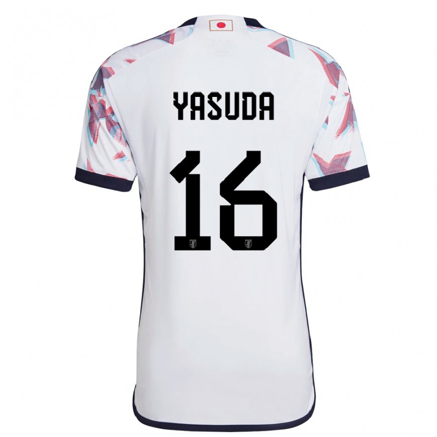 Kandiny Bambino Maglia Giappone Kenshin Yasuda #16 Bianco Kit Gara Away 22-24 Maglietta