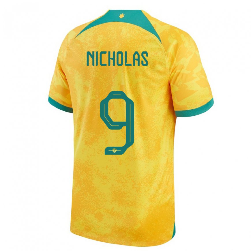 Kandiny Uomo Maglia Australia Nicholas Dagostino #9 D'oro Kit Gara Home 22-24 Maglietta