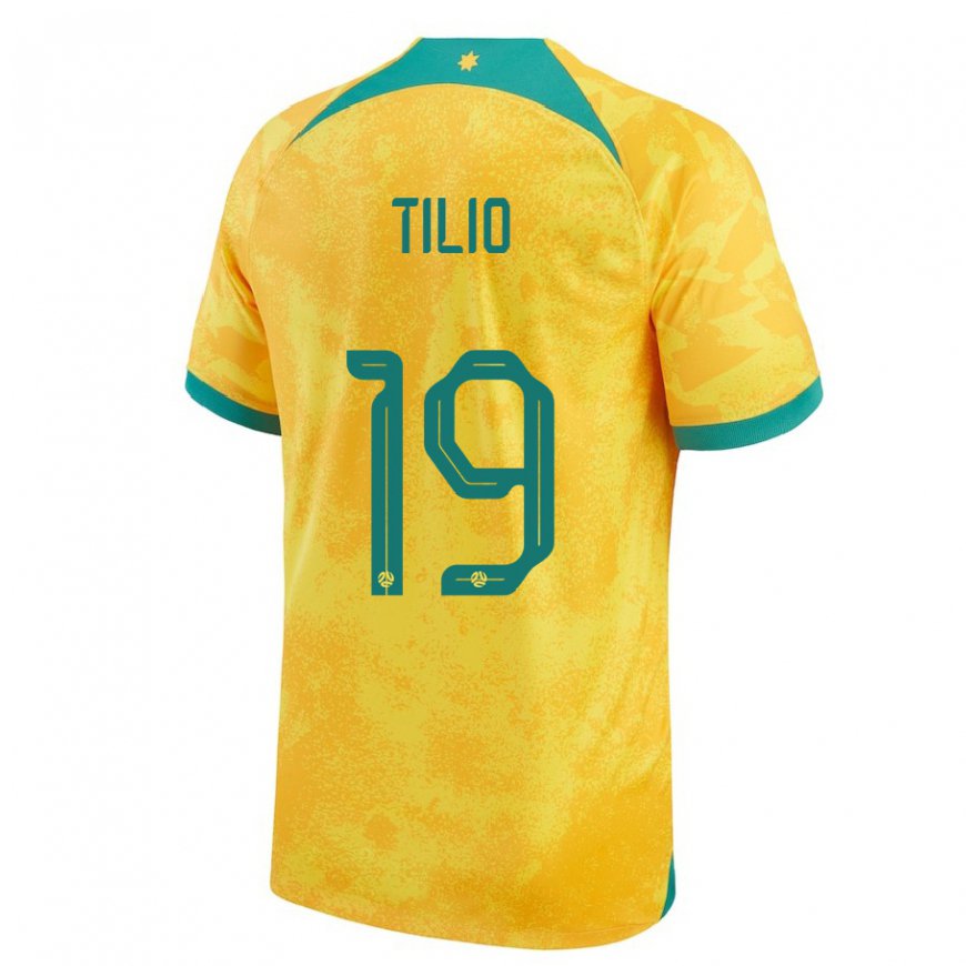 Kandiny Heren Australisch Marco Tilio #19 Gouden Thuisshirt Thuistenue 22-24 T-shirt België