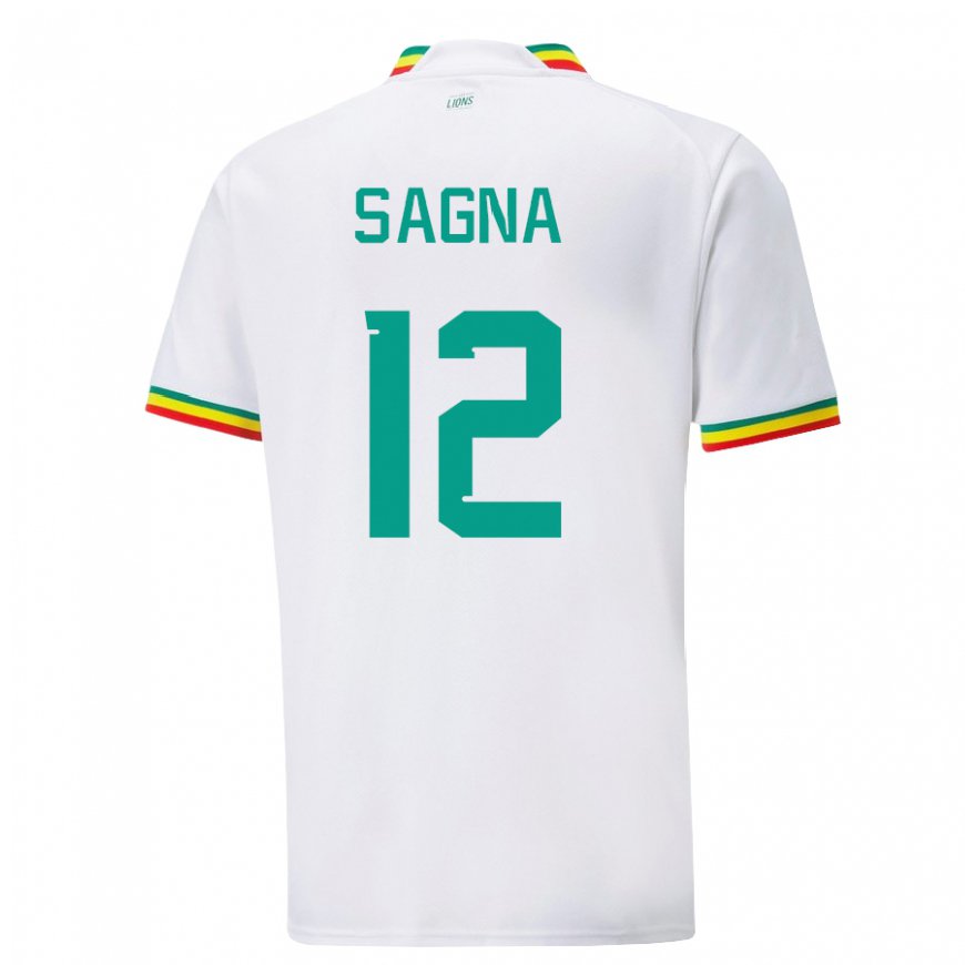 Kandiny Uomo Maglia Senegal Safietou Sagna #12 Bianco Kit Gara Home 22-24 Maglietta