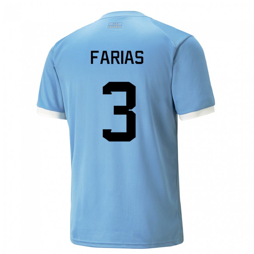 Kandiny Herren Uruguayische Daiana Farias #3 Blau Heimtrikot Trikot 22-24 T-shirt Österreich