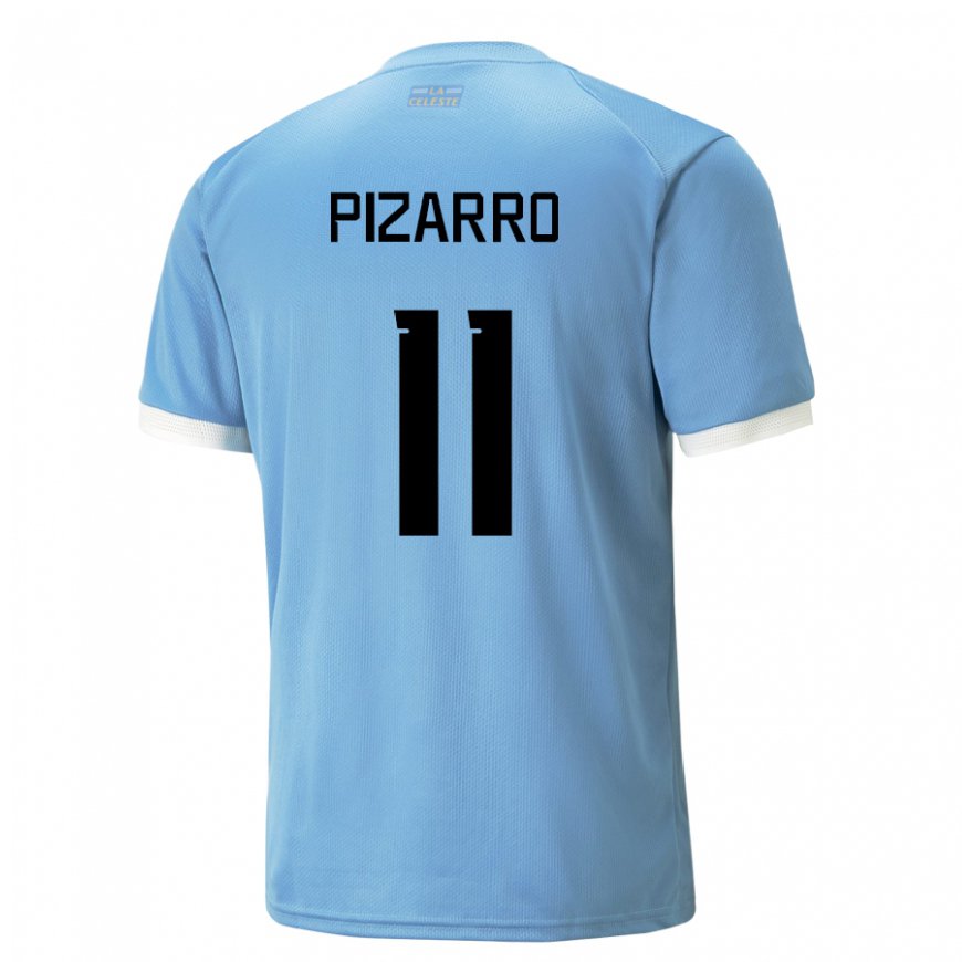 Kandiny Heren Uruguayaans Esperanza Pizarro #11 Blauw Thuisshirt Thuistenue 22-24 T-shirt