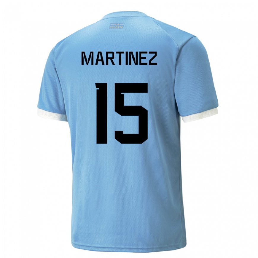 Kandiny Heren Uruguayaans Rocio Martinez #15 Blauw Thuisshirt Thuistenue 22-24 T-shirt