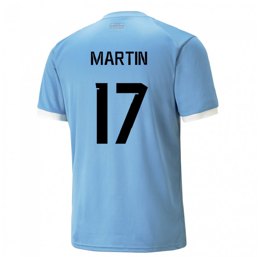 Kandiny Uomo Maglia Uruguay Juan Martin #17 Blu Kit Gara Home 22-24 Maglietta