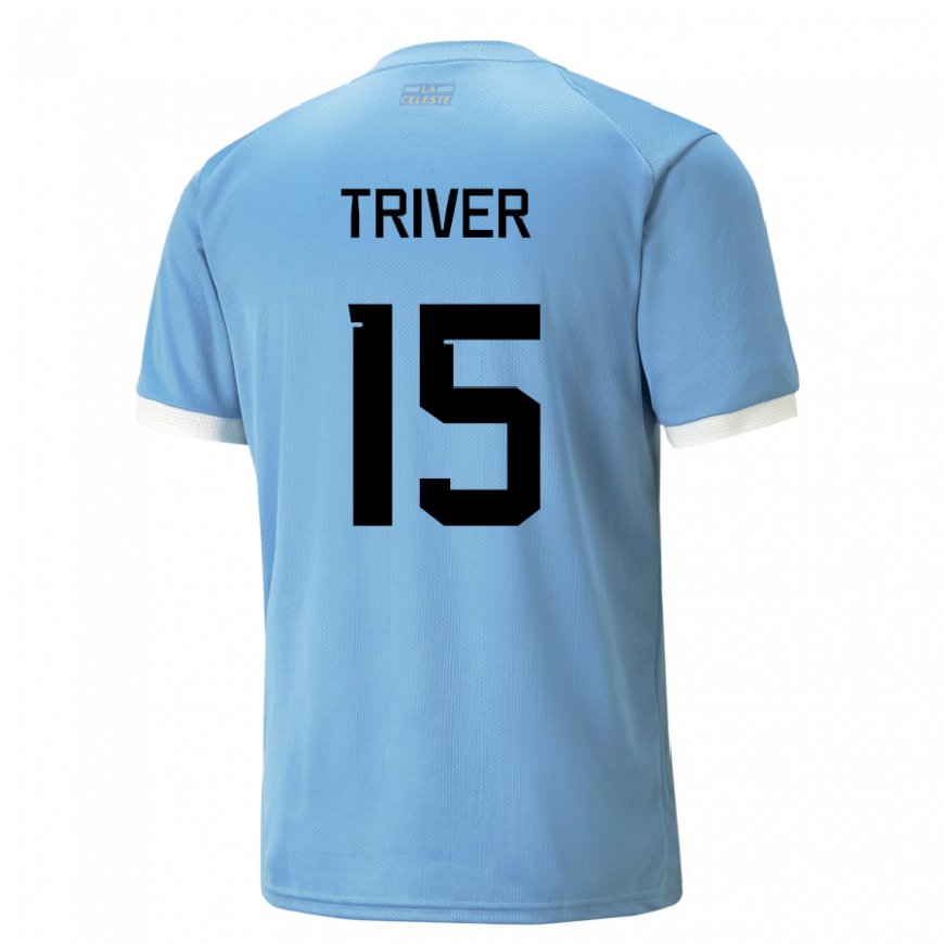 Kandiny Heren Uruguayaans Francisco Triver #15 Blauw Thuisshirt Thuistenue 22-24 T-shirt