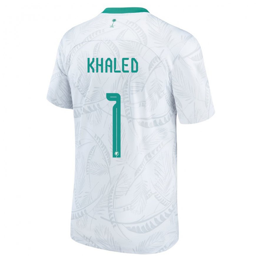 Kandiny Hombre Camiseta Arabia Saudita Sarah Khaled #1 Blanco 1ª Equipación 22-24 La Camisa