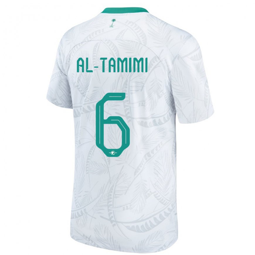 Kandiny Hombre Camiseta Arabia Saudita Maryam Al Tamimi #6 Blanco 1ª Equipación 22-24 La Camisa