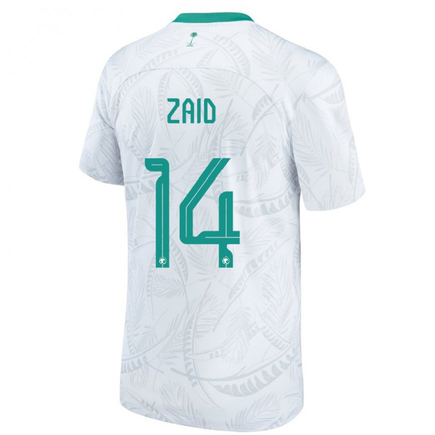 Kandiny Herren Saudi-arabische Abdullah Zaid #14 Weiß Heimtrikot Trikot 22-24 T-shirt Österreich