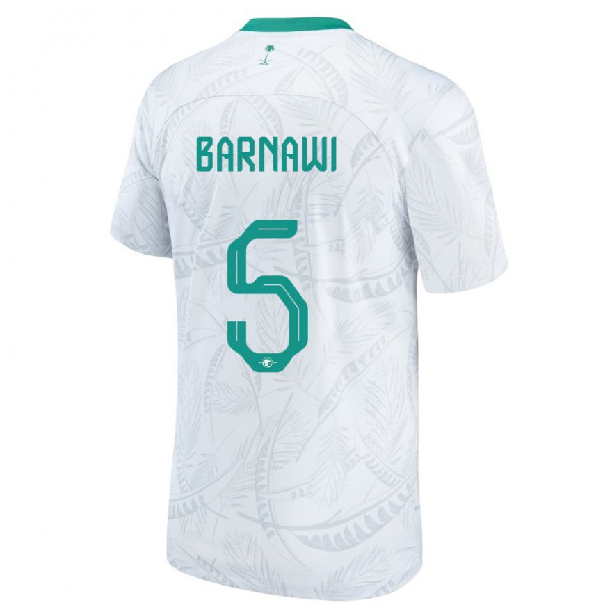 Kandiny Herren Saudi-arabische Abdulsalam Barnawi #5 Weiß Heimtrikot Trikot 22-24 T-shirt Österreich